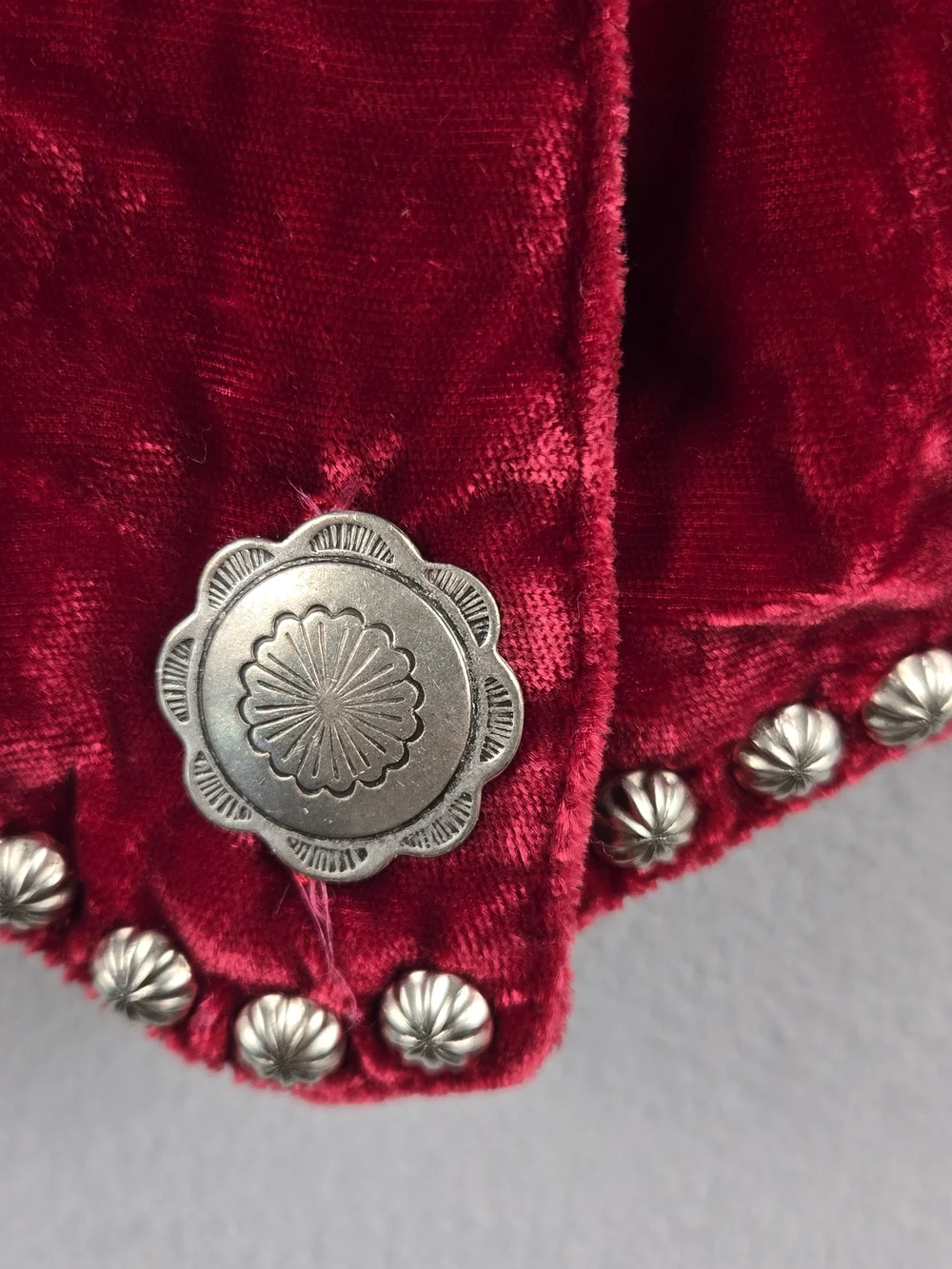Vintage 90s Double D Ranch Wear Velvet Concho Vest Size M